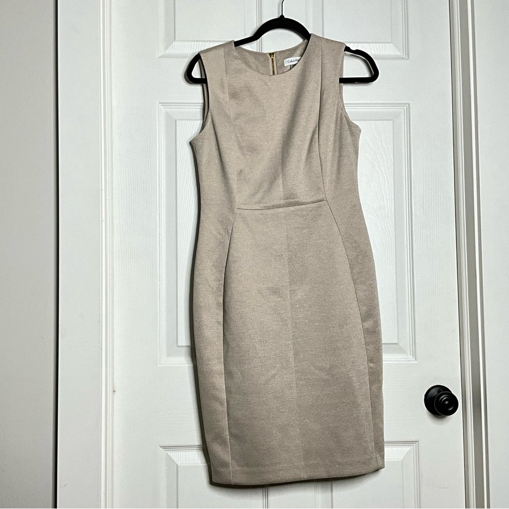 Calvin Klein - Tan / Cream Business Dress - Size 8